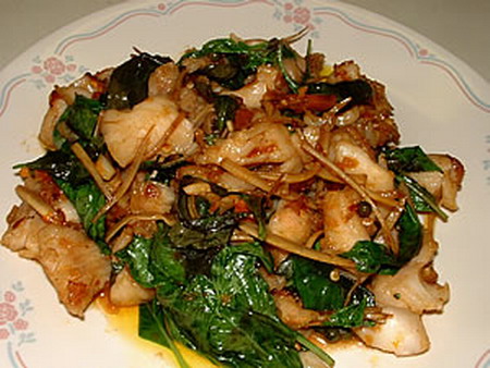 สูตรอาหารลดความอ้วน – ปลากระพงผัดฉ่า