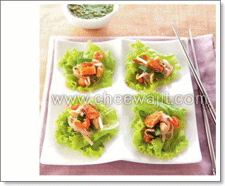 สูตรอาหารเพื่อสุขภาพ – เมี่ยงหมี่ข้าวกล้อง