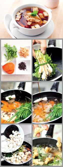 สูตรอาหารเพื่อสุขภาพ – แกงจืดหัวไชเท้าแครอท