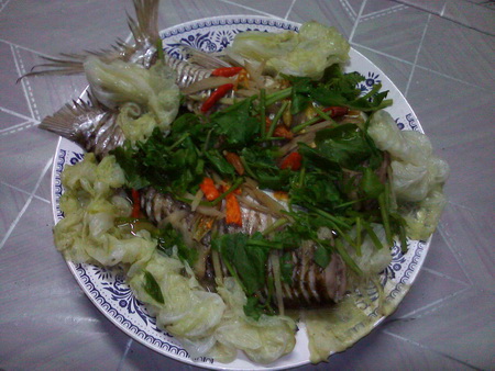 สูตรอาหาร – นึ่งปลานวลจันทร์