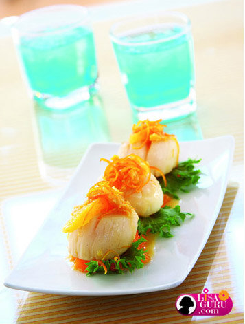 สูตรอาหาร – หอยเชลล์ซอสส้ม